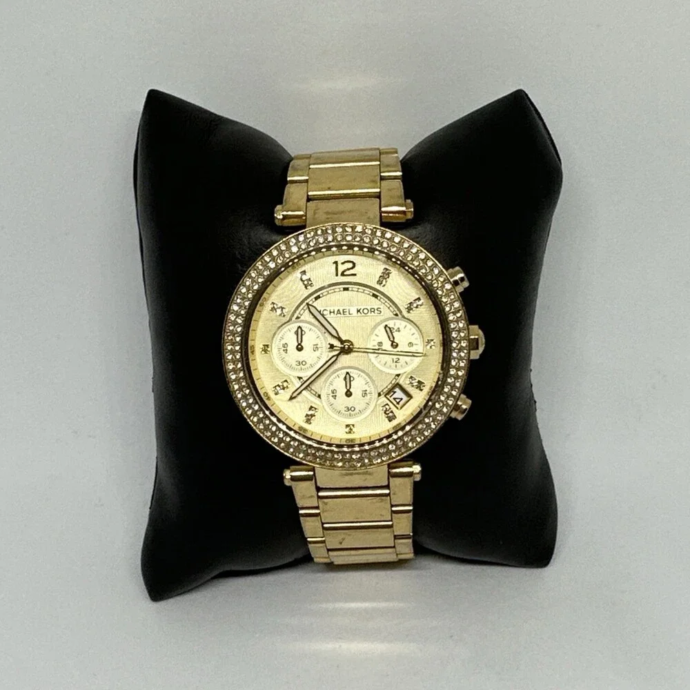 Michael Kors Parker MK5354 Women Gold Stainless Steel Analog Quartz Watch HME551